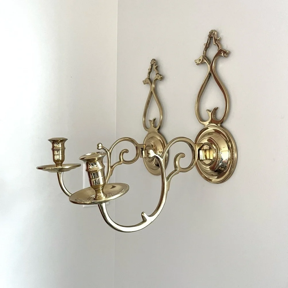 Brass wall sconces set of 2